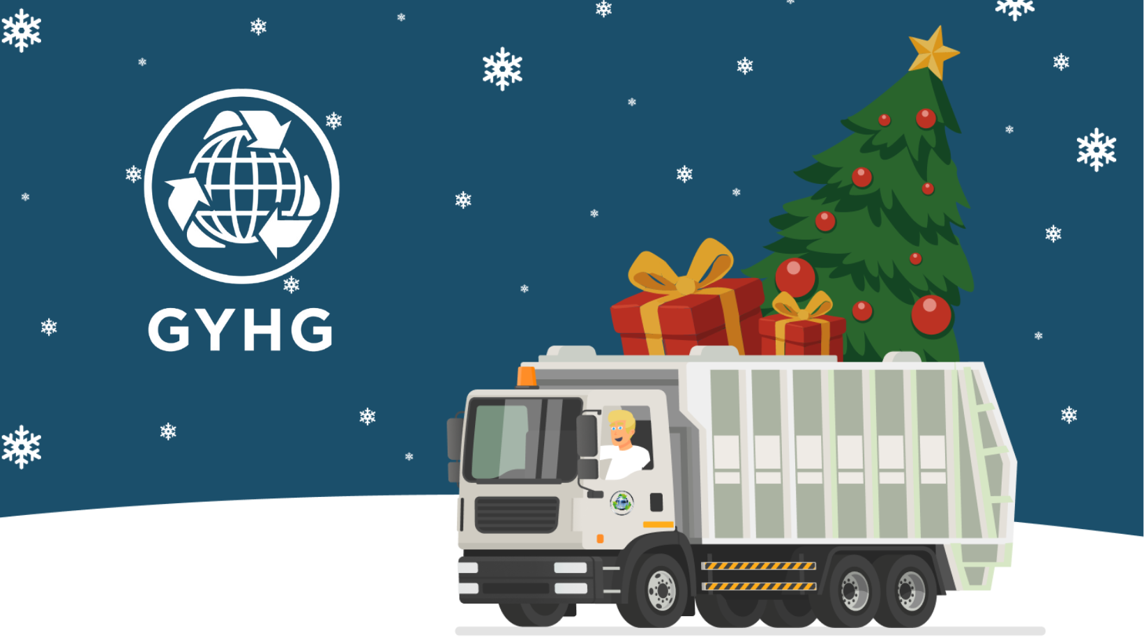 Kukásautó karácsonyfával és ajándékokkal